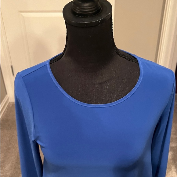 Attitudes by Renee Cobalt Blue Layered Blouse - Picture 3 of 8